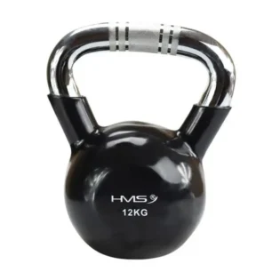 Kettlebell cast iron handle knurled chrome HMS KTC16 BLACK