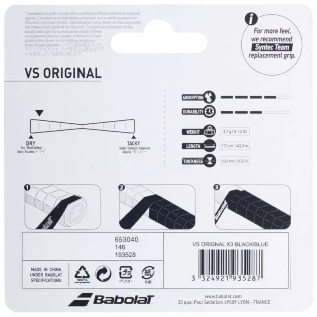 Babolat Vs Orginal Feel wrapper 3 pcs. 653040 232/200919 - Image 2