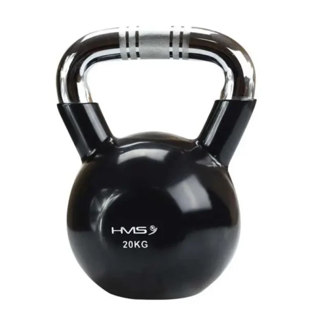 Kettlebell cast iron handle knurled chrome HMS KTC16 BLACK - Image 18