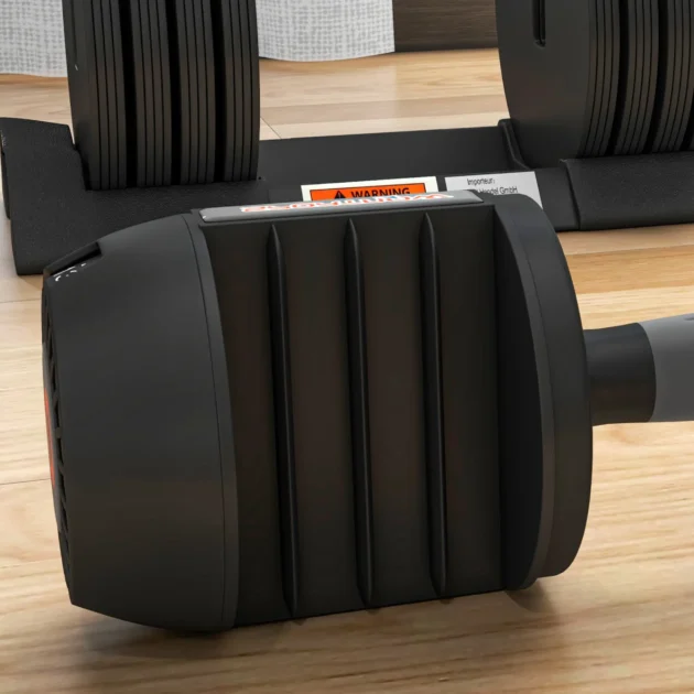 SPORTNOW 2 x 24KG Adjustable Dumbbells Set, 4-in-1 Weights Set with Storage Tray and Non-Slip Handle for Home Gym in Black - Image 7