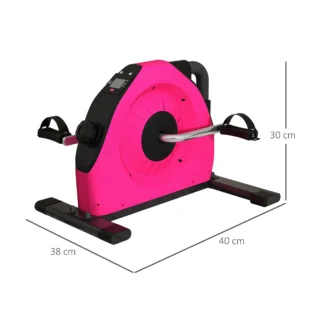 SPORTNOW Mini Exercise Bike, Portable Pedal Exerciser with LCD Display for Legs and Arms Rehabilitation and Therapy in Red - Image 2