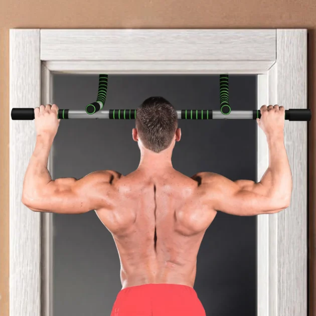 Pull-Up Bar for Doorway, Home Fitness Door Horizontal Bar Push up Bar for Indoor Gym Upper Body Workout in Green by HOMCOM - Image 9