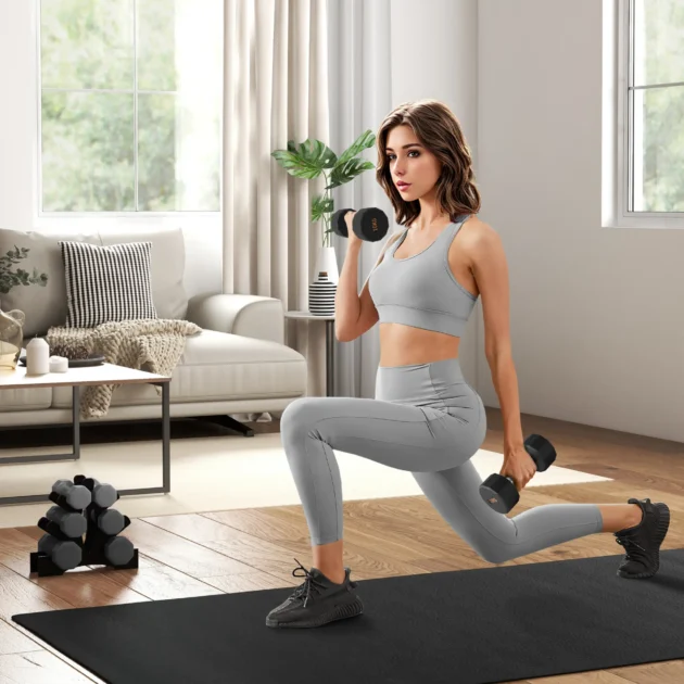 2 x 10kg Dumbbells Weights Set with 12-Sided Shape and Non-Slip Grip for Men Women Home Gym Workout by SPORTNOW - Image 9