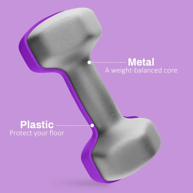 2 x 4kg Hexagonal Dumbbells Weights Set with Non-Slip Grip for Home Gym Workout in Purple by SPORTNOW - Image 4