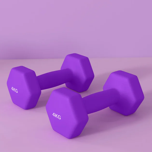 2 x 4kg Hexagonal Dumbbells Weights Set with Non-Slip Grip for Home Gym Workout in Purple by SPORTNOW - Image 7