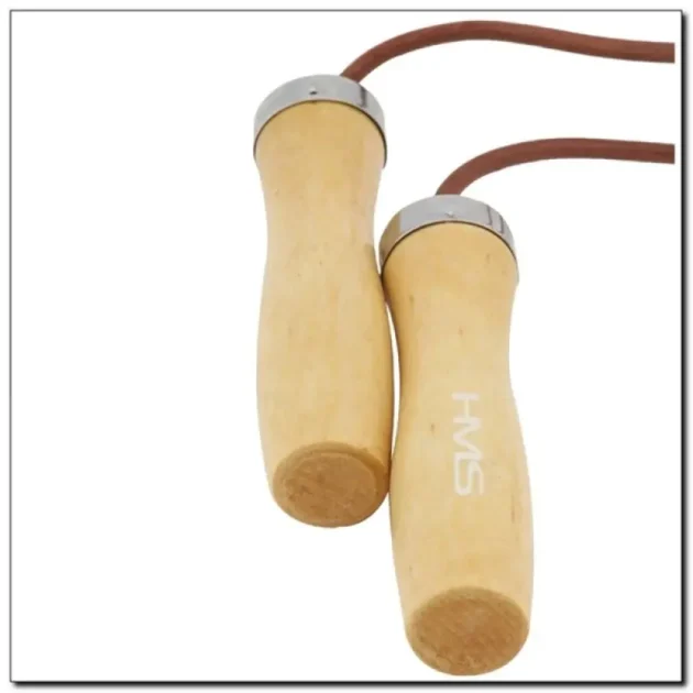 Leather skipping rope with a wooden handle HMS SK07 - Image 3